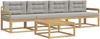 vidaXL Outdoor-Sofagarnitur mit Kissen 4 pcs Weiß und Hellgrau 3386015 Bild 2