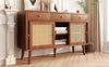 Sideboard 120x40x78 mit Walnuss-Finish, drei Schubladen, drei Türen, verstellbaren Böden und Metallgriffen, walnuss Bild 5