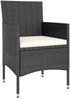 vidaXL 4-tlg. Gartenstuhl und Hocker Set Poly Rattan Schwarz 310610 Bild 3