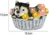 2er Set LED Deko Solarleuchten Hund und Blumen im Korb, Höhe 13,5cm Bild 4