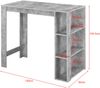Bartisch Danderyd 120x60x106 cm mit 3 Ablagefächern Betonoptik [en. casa] Bild 3