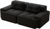 Sofa mit Sitzflächentiefe 74 cm, Schwarz, Cordstoff – modulares Boneless-Design, vielseitig als Schlafsofa，204*104*69 cm Bild 5