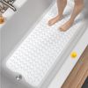 POPOLIC Badematte Badewannenmatte rutschfest, Duschmatte rutschfest BPA Frei, rutschhemmend beschichtet, 100 x 40cm Extra Lange Antirutschmatte Badewanne, Schimmelresistent & Maschinenwaschbar Badematte, Weiß Bild 2