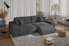 Ecksofa Schlaffunktion ausziehbar Bettkasten Polsterecke L-Couch in Cord Grau Bild 3