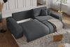 Ecksofa Schlaffunktion ausziehbar Bettkasten Polsterecke L-Couch in Cord Grau Bild 4