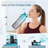 Trinkflasche 1L Sport Wasserflasche BPA-frei rutschfest Gummi Grip Blau-grau Bild 4