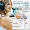 Trinkflasche 1L Sport Wasserflasche BPA-frei rutschfest Gummi Grip Blau-grau Bild 5