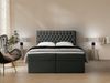 Selsey 'Daissy' Boxbett 180×200 mit Matratze und Topper, Samt, Dunkelgrau Bild 2