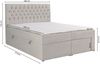 Selsey 'Daissy' Boxbett 180×200 mit Matratze und Topper, Samt, Dunkelgrau Bild 4