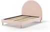 Polsterbett 140x200 und 2 Polsterhocker MOON inkl. Lattenrost Boucle Stoff Rosa Bild 4