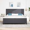 vidaXL LED Boxspringbett Dunkelgrau und Weiß 200 x 200 cm Cordstoff 3337660 Bild 4