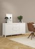 Dmora Kommode Whitney, Wohnzimmerbuffet, Wohnzimmer-Sideboard, Moderne Küchen-Speisekammer, 151x38 h80 cm, Weiß Bild 2