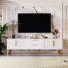 TV-Schrank 170 x 40 x 53,5 cm mit 4 Türen und 2 mittigen Schubladen – Hochglanz in Weiß aus MDF Bild 2