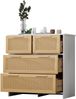 Hochwertiger 4-Schubladen-Rattanschrank mit Massivholzgriffen - Geeignet für Schlafzimmer, Wohnzimmer, Esszimmer, Flur - Maße: B80/H80/T38 cm Bild 3
