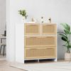 Hochwertiger 4-Schubladen-Rattanschrank mit Massivholzgriffen - Geeignet für Schlafzimmer, Wohnzimmer, Esszimmer, Flur - Maße: B80/H80/T38 cm Bild 4