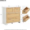 Hochwertiger 4-Schubladen-Rattanschrank mit Massivholzgriffen - Geeignet für Schlafzimmer, Wohnzimmer, Esszimmer, Flur - Maße: B80/H80/T38 cm Bild 2
