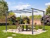 PRIMEYARD Pergola 3x4 m Terrassenüberdachung mit grauem Schiebedach Stahlrahmen Bild 3