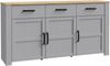 Sideboard >BOHOL< 3 Üren, 3 Schübe, Riviera Eiche / Eiche grau - 166,1x87x42cm (BxHxT) Bild 4