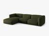 Micadoni Ecksofa Martina 3-Sitzer Links Strukturierter Stoff Grün Bild 2