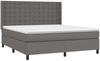 vidaXL Boxspringbett mit Matratze Grau 180x200 cm Kunstleder 3132517 Bild 3