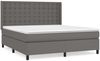 vidaXL Boxspringbett mit Matratze Grau 180x200 cm Kunstleder 3132517 Bild 2