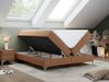 Boxspringbett - Doppelbett mit Multipocket-Matratze - LESS -200x200 - Orange Stoff - H4 Bild 2