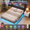Simurq Polsterbett 140x200 cm Schwebebett mit LED-Beleuchtung und Ladestation Doppelbett (Funktionsbett 140x200 cm, ohne Matratze), Jugendbett, Metallbett mit Kopfteil, Schwebender visueller Effekt Bild 3