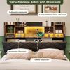 Simurq Polsterbett 140x200 cm Schwebebett mit LED-Beleuchtung und Ladestation Doppelbett (Funktionsbett 140x200 cm, ohne Matratze), Jugendbett, Metallbett mit Kopfteil, Schwebender visueller Effekt Bild 4