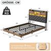 Simurq Polsterbett 140x200 cm Schwebebett mit LED-Beleuchtung und Ladestation Doppelbett (Funktionsbett 140x200 cm, ohne Matratze), Jugendbett, Metallbett mit Kopfteil, Schwebender visueller Effekt Bild 2