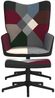 vidaXL Relaxsessel mit Hocker Patchwork Stoff, Drehbar [328200] Bild 2