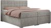 Boxspringbett, Doppelbett, Polsterbett mit Kopfstütze - CARMEN - 200x200cm - Hellgrau Stoff - H4 Bild 3