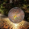 LED Solar-Steckleuchte, Kugel, antik-gold, D 26 cm Bild 2