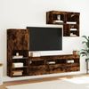 vidaXL 6-tlg. Wohnwand mit LED-Beleuchtung Räuchereiche Holzwerkstoff 3216736 Bild 4