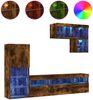 vidaXL 6-tlg. Wohnwand mit LED-Beleuchtung Räuchereiche Holzwerkstoff 3216736 Bild 2