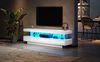 TV-Schrank Hochglanz Weiß 160 x 38 x 50,5 cm mit 3 Glasfächern & LED-App-Steuerung Bild 3