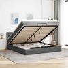 vidaXL Ottoman-Bett mit Matratze & LEDs Dunkelgrau 160x200 cm Stoff 3312486 Bild 1