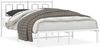vidaXL Bettgestell mit Kopfteil Metall Weiß 135x190 cm 374289 Bild 2