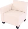 Modular 2-Sitzer Sofa Couch Lyon, Kunstleder ~ creme Bild 3