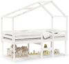 vidaXL Hochbett mit Dach Weiß 90x200 cm Massivholz Kiefer 3282053 Bild 2