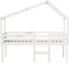 vidaXL Hochbett mit Dach Weiß 90x200 cm Massivholz Kiefer 3282053 Bild 4