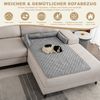 HEYHIPPO Hundematte Wasserdichte Sofakissen, Auto-Haustierkissen, karierte Hundematratzen, waschbares Haustierbett für Hunde und Katzen 90 x 120 cm, Hellgrau, Sofabezug, weicher waschbarer Möbelschutz, Katzen Hundeschlafmatte Bild 4