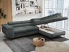 Mks Möbel 'Peter L-form' Ecksofa mit Bettfunktion, Bettkasten & einstellbaren Kopfstützen, Dunkelgrau, Mikrofaser, rechts Bild 3