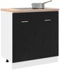 vidaXL Unterschrank für Spüle Schwarz Eiche 80x46x81,5 cm Holzwerkstoff 863227 Bild 4