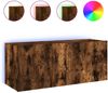 vidaXL TV-Wandschrank mit LED-Leuchten Räuchereiche 100x35x41 cm 837327 Bild 2