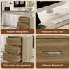 Flieks Schreibtisch 130×55×75 cm, geräumiger Bürotisch mit 3 Schubladen, integrierter Stauraum, MDF-Tischplatte in Naturholzfarbe & Weiß Bild 5