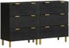 2 Stk. Sideboards, Kommoden Schwarz 60x33x75 cm Holzwerkstoff j3564p Bild 2