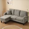 Ecksofa 166x118cm Sofa mit Chaiselongue links/rechts umstellbar, atmungsaktiver Stoff, kompakt,Dunkelgrau Bild 4
