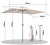 Angel Living Sonnenschirm 200x300 cm, Großer Gartenschirm mit Kurbel für Terrasse & Garten, LxB: 295x194 cm, neigbar, UV30+ & wasserabweisend, ohne Ständer Bild 2