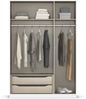 rauch Kleiderschrank Alba, Drehtürenschrank, Garderobenschrank, 3-türig, mit 2 Kleiderstangen, 2 Einlegeböden und Schubladeneinsatz, Farbe Champagner, Beige, Griffstange Grau metallic, Schwarz, 136x197x54cm Bild 5