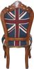 Casa Padrino Barock Esszimmer Stuhl Union Jack / Braun - Möbel Antik Stil Bild 2